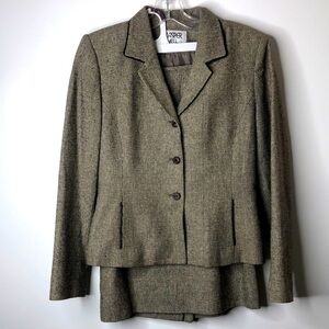 VINTAGE KASPER A.S.L. TWEAD SKIRT SUIT 2 PIECE SET SIZE 4